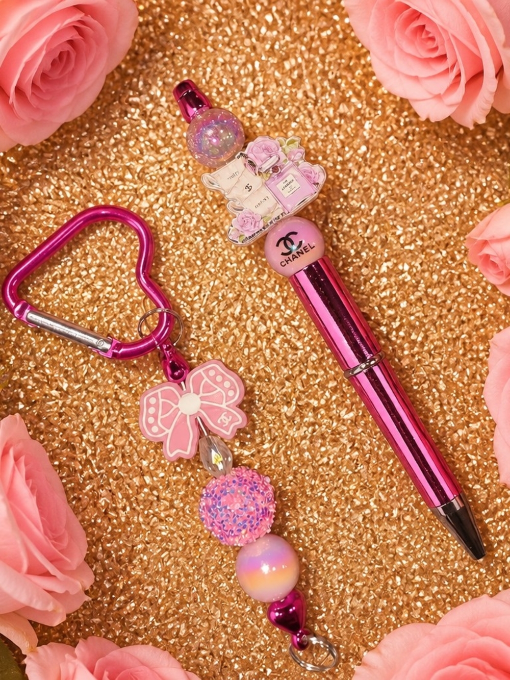 Handcrafted Beaded Pen And Charm